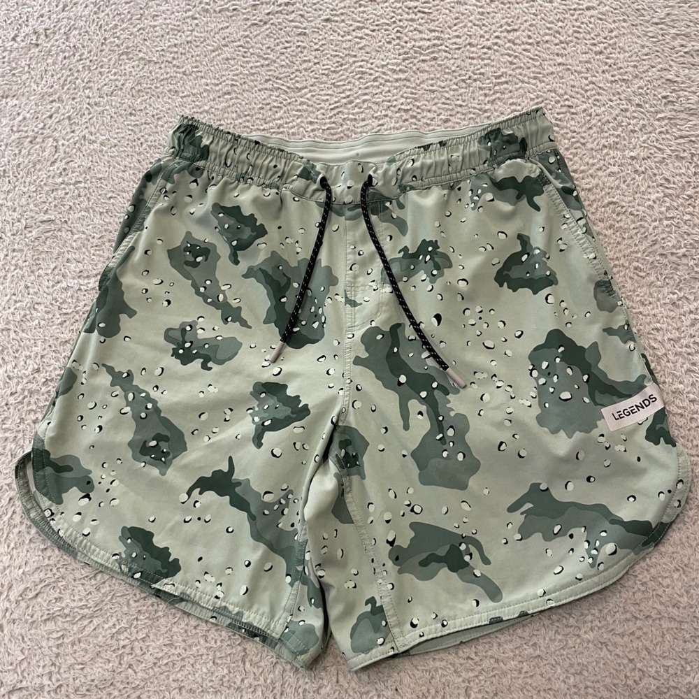 Legends Luka 7" Camo Shorts Mens Medium Green Lined Performance Drawstring